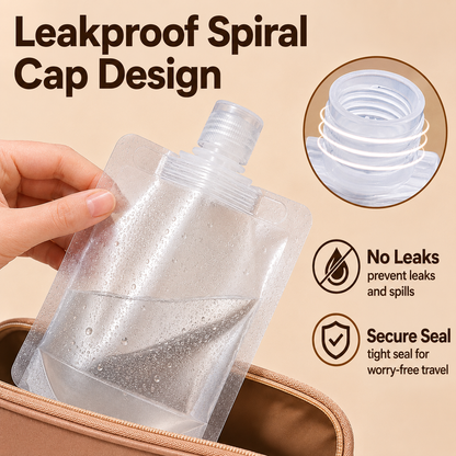 12 Pack Portable Travel Containers - Reusable Leakproof Liquid Storage Bags