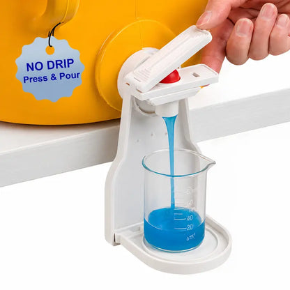 2PCS Laundry Detergent Dispenser Cup Holder with Upgraded Nozzle, Drip Tray & Easy Switch – No Mess Liquid Organizer for Laundry Room