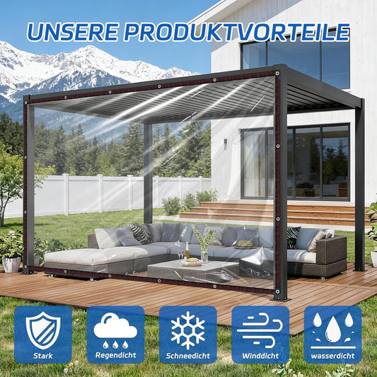 🎉Clear Waterproof PE Tarp – Transparent Outdoor Cover with Metal Grommets