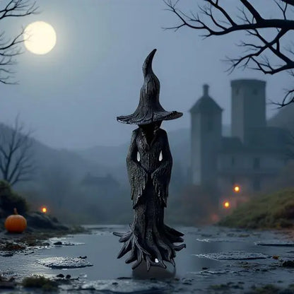 Painted Enchanting Witch Statue