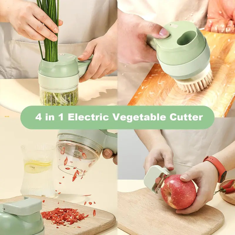 4-in-1 Handheld Electric Food Chopper &amp; Slicer