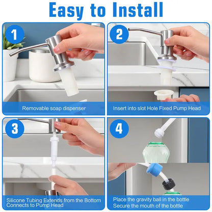 39" No-Refill Kitchen Sink Soap Dispenser with Extension Tube Kit