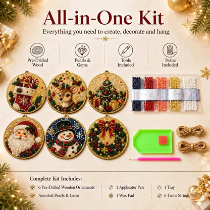 6Pcs Christmas DIY Diamond Painting Ornaments Kit