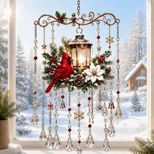 Handmade Christmas Stained Glass Window Hanging