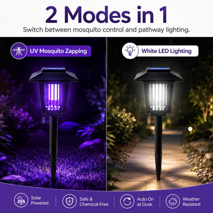 Solar Mosquito Zapper Light – Outdoor Garden Stake Lamp, UV Insect Killer & Solar Pathway Light