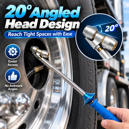 🎁16" Dual-Head Tire Air Chuck – Extended Reach Inflation Tool