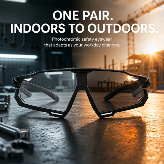 🎁Photochromic Safety Glasses With Wraparound Protection & Removable Foam Lining