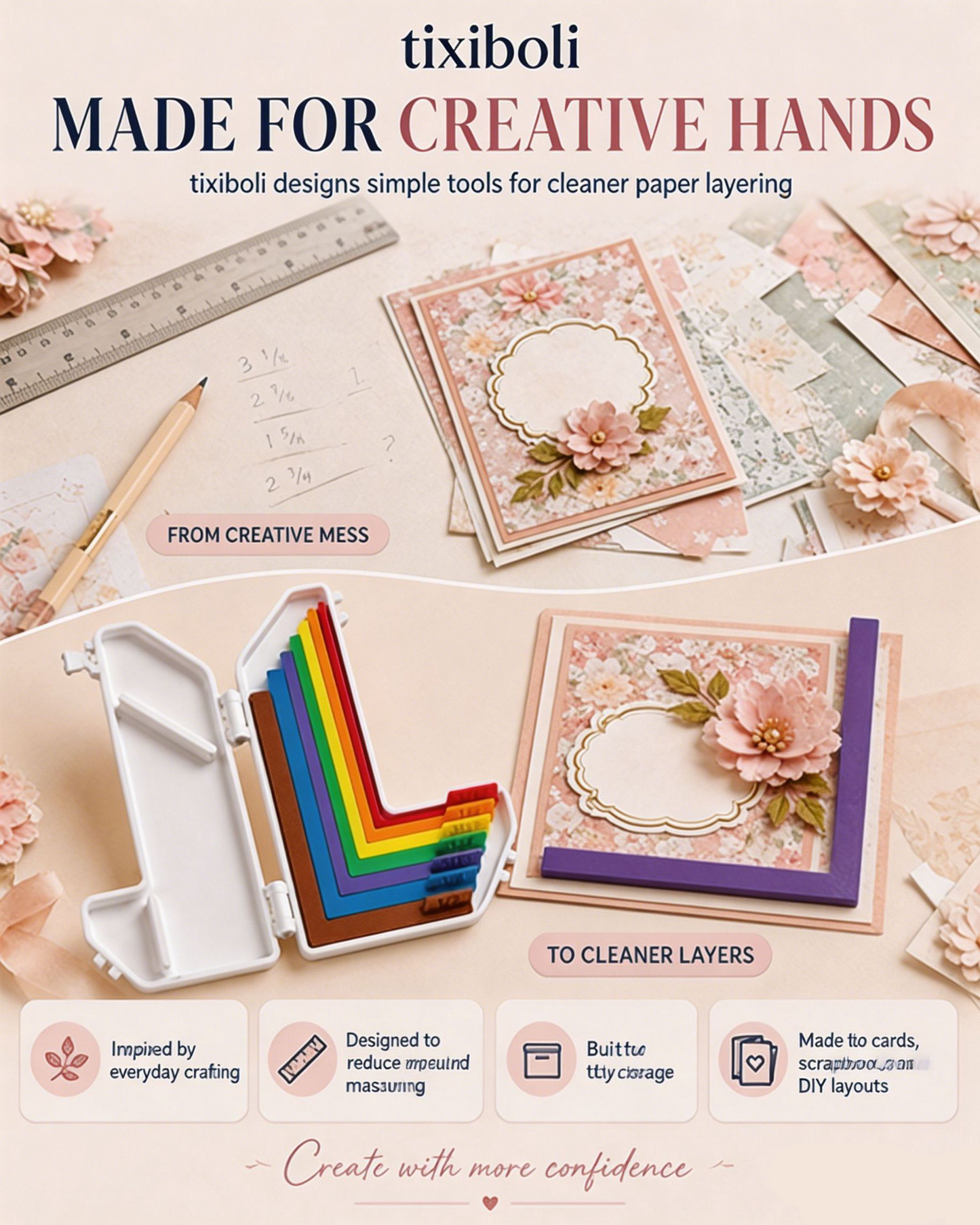 Paper Crafting Alignment Guide Set with Case