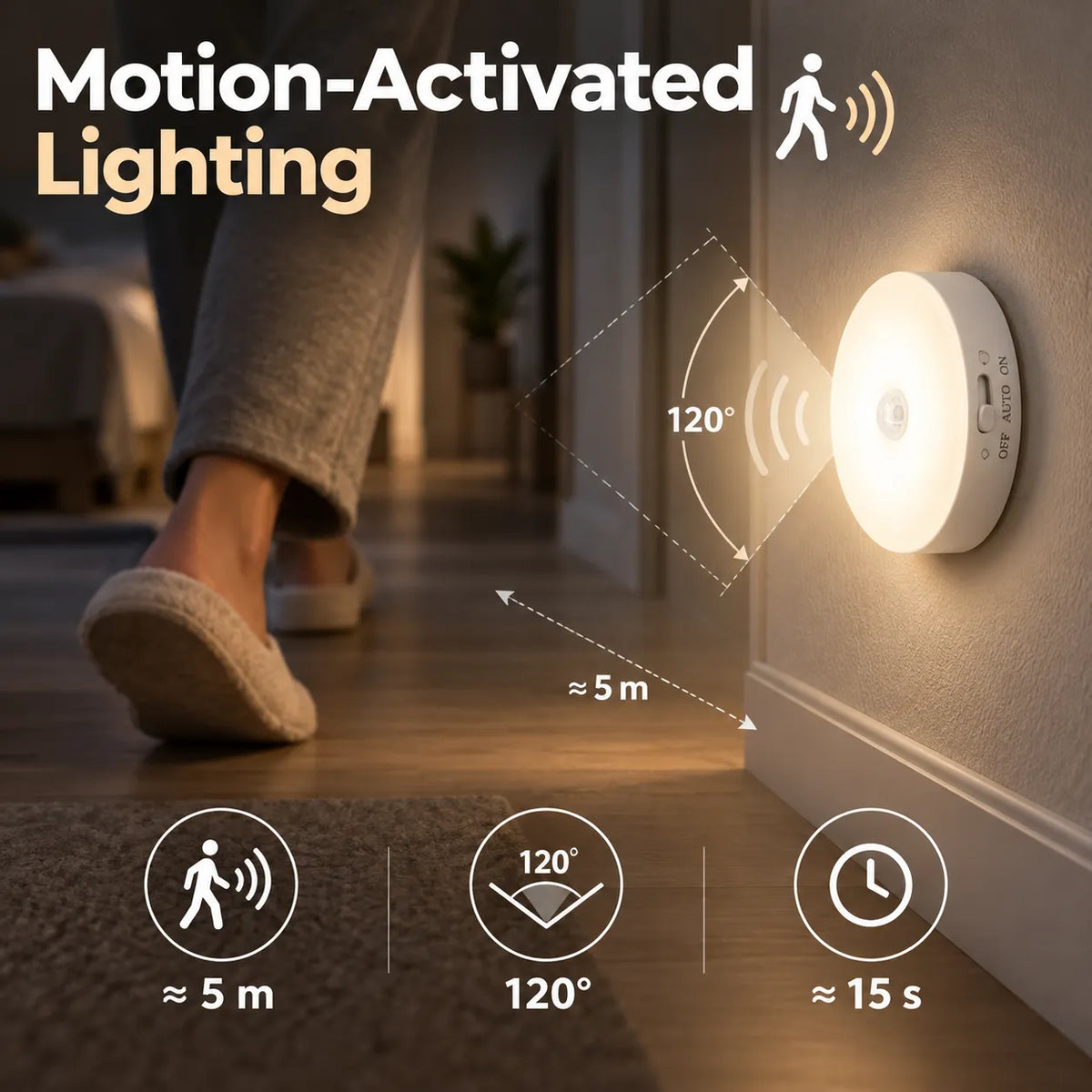 🎁Rechargeable Motion Sensor Night Light – Wireless Magnetic LED Light