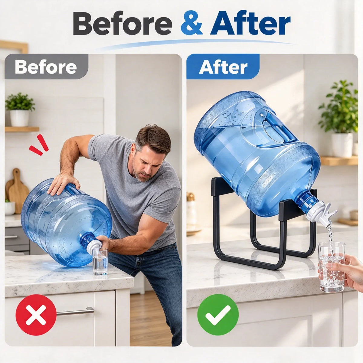 🎁3–5 Gallon Countertop Water Dispenser Stand with Standard Water Spout