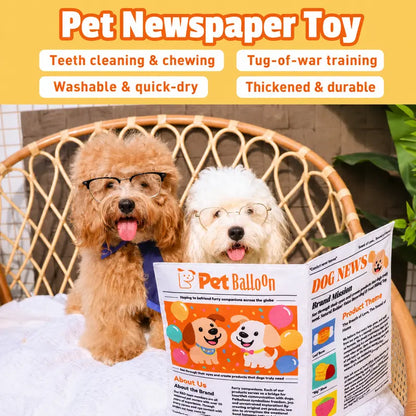 Durable Crinkle Newspaper Dog Toy Set – 2PCS Interactive Chew Toy for Dogs
