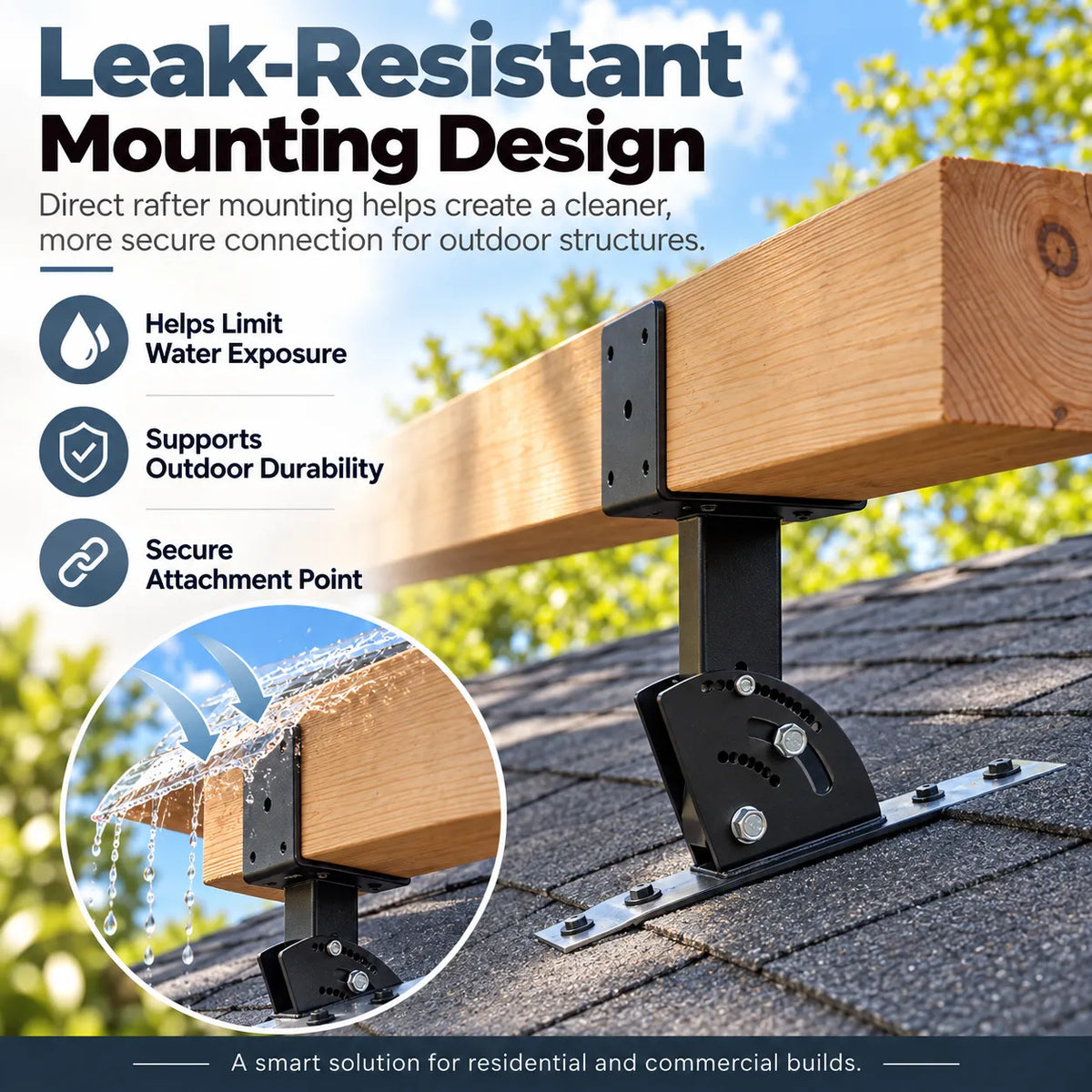 🎁Adjustable Roof Riser Brackets for Pergola & Outdoor Structures
