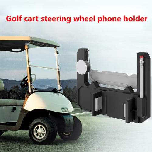 Golf Cart Steering Wheel Phone Holder – Universal Phone & Scorecard Mount for Golf Carts ⛳📱