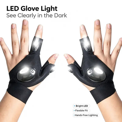 🎁LED Finger Flashlight Gloves – Hands-Free Lighting For Repairs, Fishing & Outdoor Activities