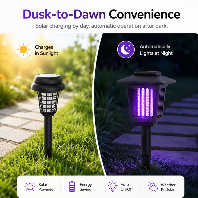 Solar Mosquito Zapper Light – Outdoor Garden Stake Lamp, UV Insect Killer & Solar Pathway Light