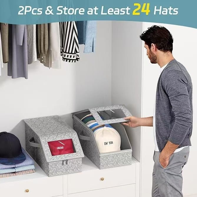 49% OFF This Week Promotions🎉🎉Stackable Hat Storage Boxes for Baseball Caps