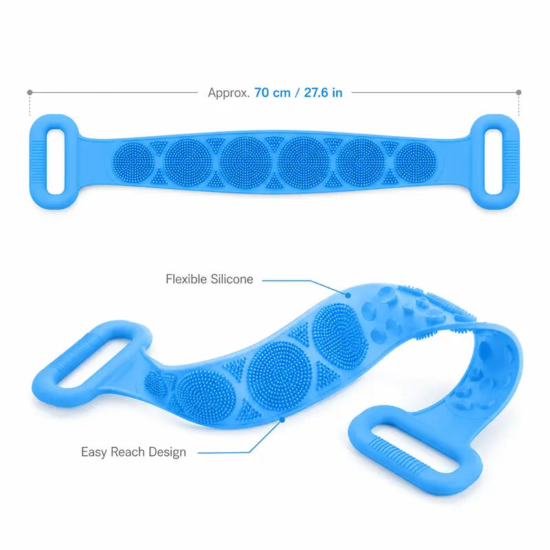 Silicone Bath Brush, Double-Sided Exfoliating Back Scrubber