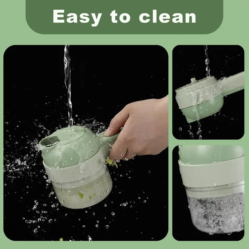 4-in-1 Handheld Electric Food Chopper &amp; Slicer