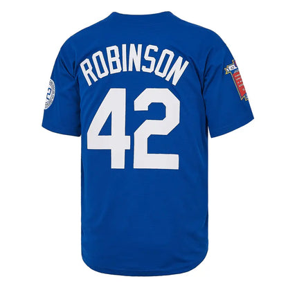 Mens Brooklyn 42 Robinson Baseball Jersey – Legend Vintage Embroidered HipHop Blue Jersey