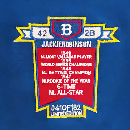 Mens Brooklyn 42 Robinson Baseball Jersey – Legend Vintage Embroidered HipHop Blue Jersey