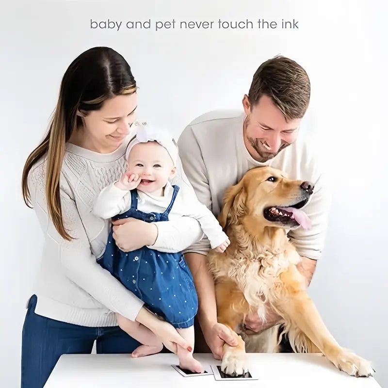 🐾 Paw Print Keepsake Kit – Clean Touch Ink Pad & Photo Frame Set