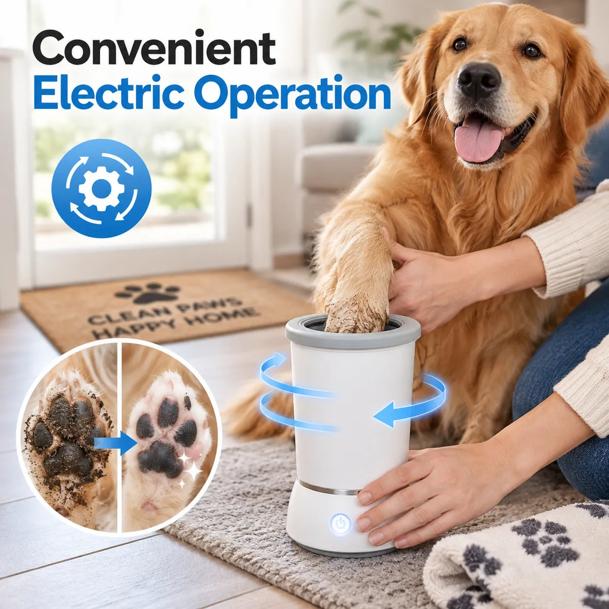 🎁Electric Pet Paw Cleaner Cup – Soft Silicone Brush for Cleaner Paws at Home