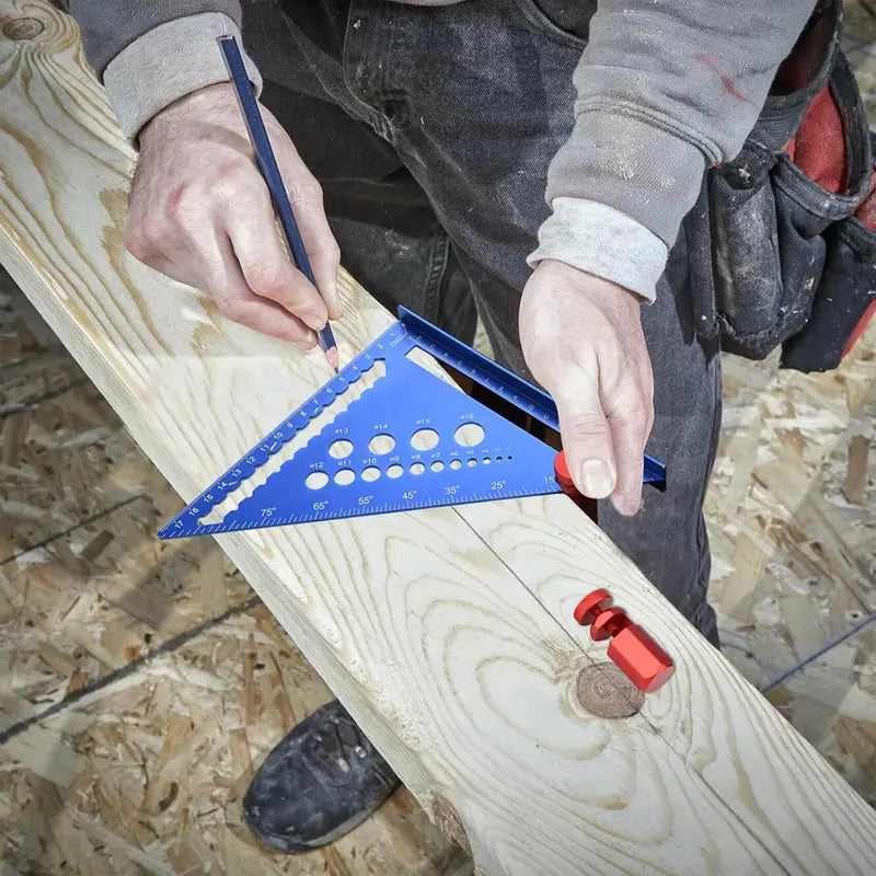 GJANSH Stair Gauges for Framing Square – Aluminum Framing Jig with Holder & Hook, Precision Layout Tool for Carpentry, Speed Square & Circular Saw
