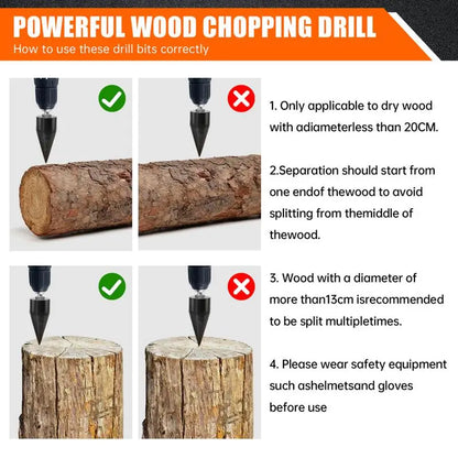 Heavy-Duty Electric Drill Bits,Simple Firewood Splitter