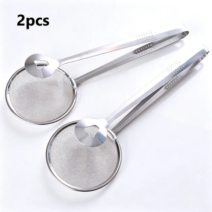 Stainless Steel Oil Filter Spoon & Food Clip