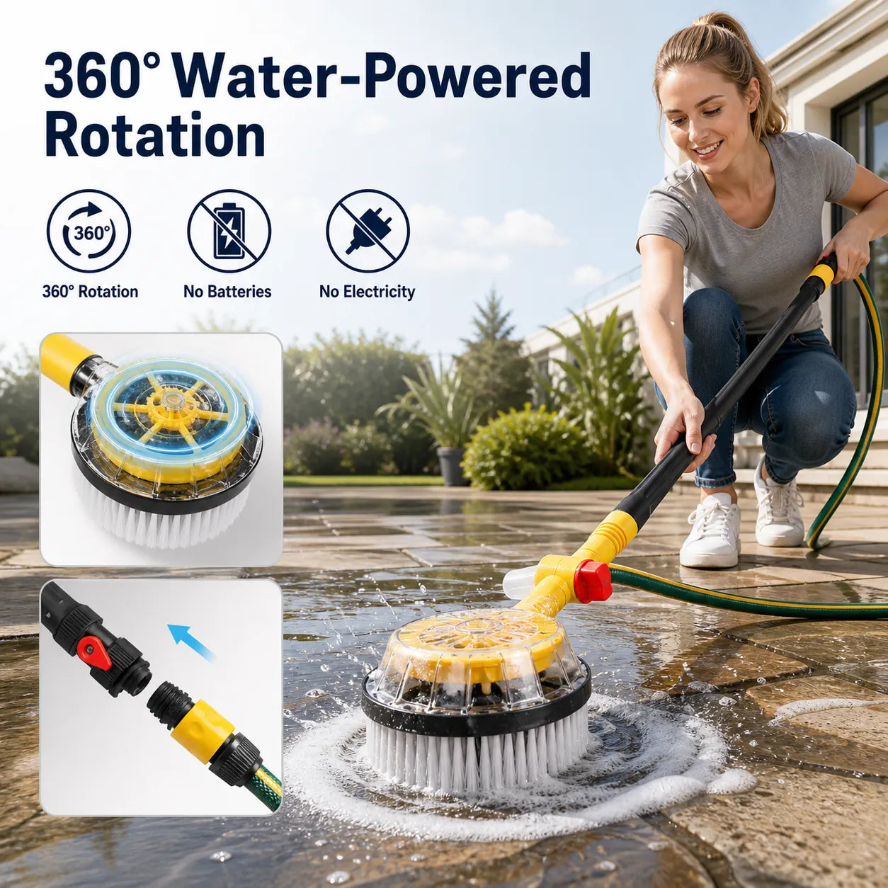360° Rotating Multi-Purpose Foam Cleaning Brush