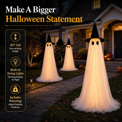 4FT Lighted Halloween Ghost Yard Decorations