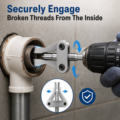 Universal Drill-Driven Broken Pipe Thread Extractor Set
