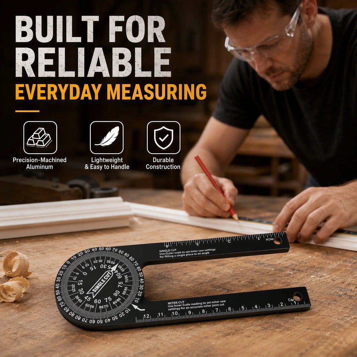 7.28-Inch Aluminum Miter Saw Protractor for Precise Cuts