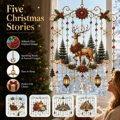 Handmade Christmas Stained Glass Window Hanging
