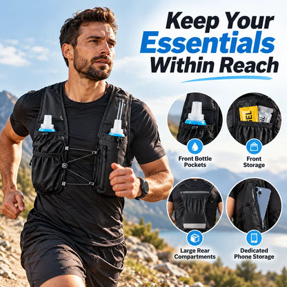🎁Lightweight Adjustable Running Hydration Vest with Pockets