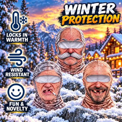 🎁Funny Old Man Face Balaclava – Warm Wind-Resistant Winter Ski Mask