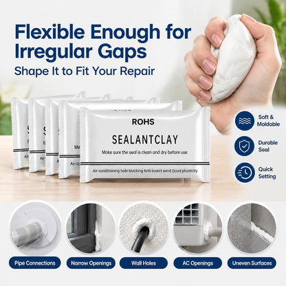 🎁6PCS Moldable Sealant Repair Clay – Fast-Drying Waterproof Gap Filler & Pipe Sealing Putty