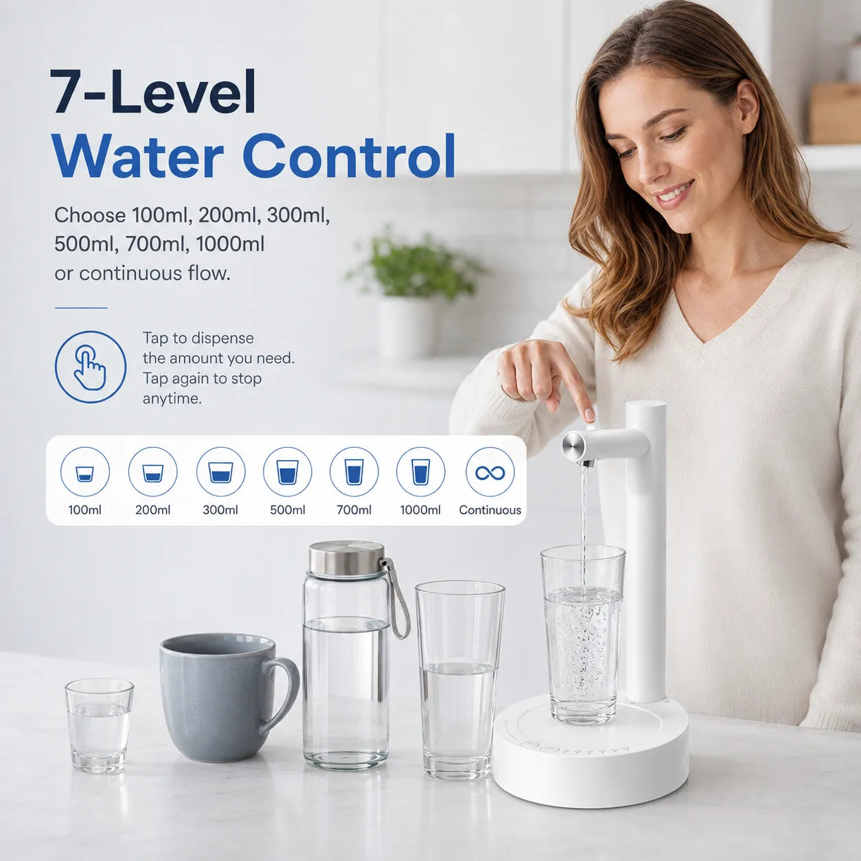 Portable Electric Water Dispenser With 7-Level Control