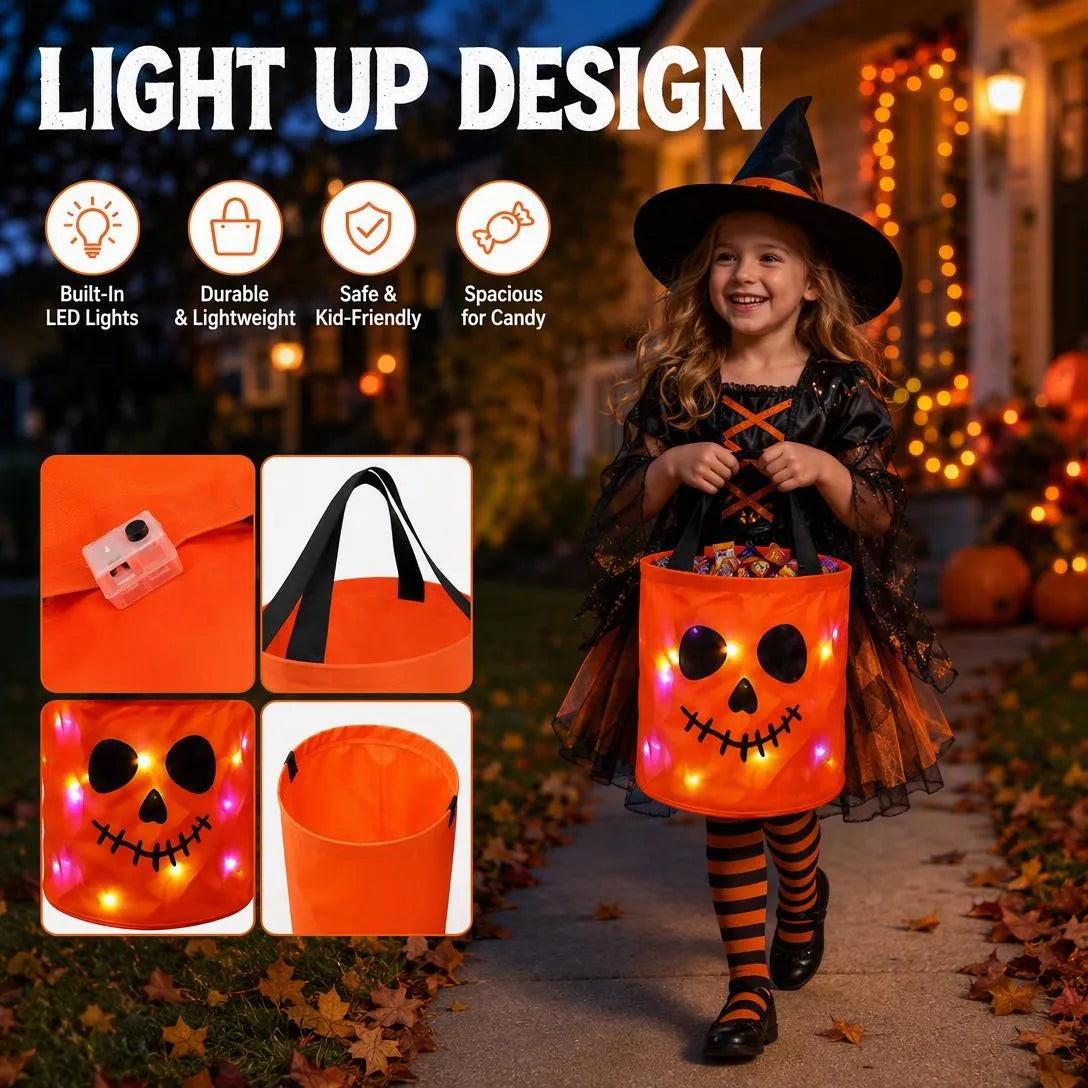 Light Up Halloween Candy Buckets For Trick Or Treating