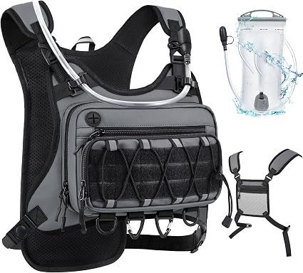 💧 Men’s 2L Tactical Hydration Running Vest – Lightweight Adjustable Chest Pack