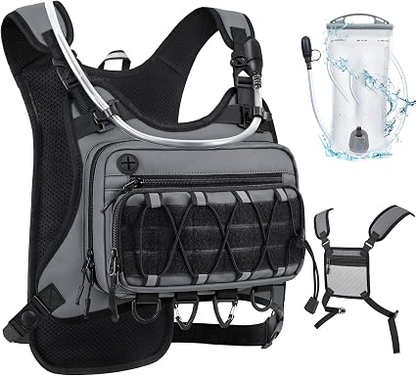💧 Herren 2L Tactical Hydration Laufweste – Leichter verstellbarer Brustrucksack