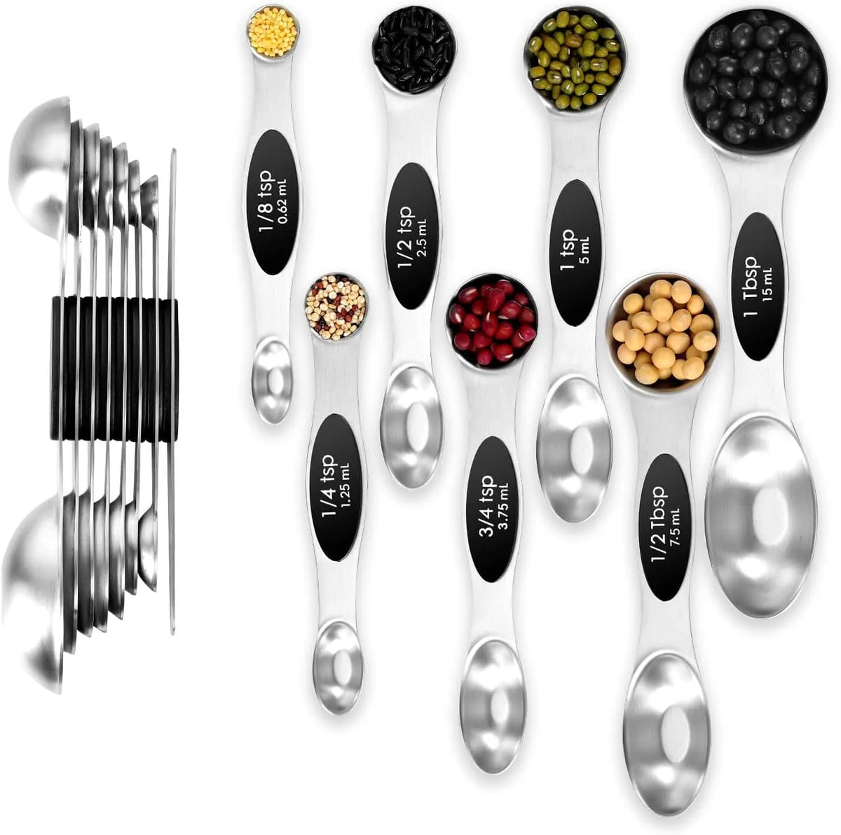🎁9-Piece Magnetic Stainless Steel Measuring Spoon Set – Dual-Sided for Cooking & Baking
