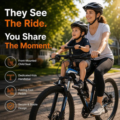 Front-Mounted Kids Bike Seat Set for Family Rides(3PCS)
