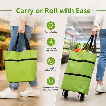 Portable Foldable Shopping Trolley Bag with Wheels