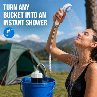 Portable Camping Shower – USB Rechargeable Outdoor Shower Pump