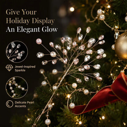 Jeweled Pearl Christmas Star Picks for Holiday Décor