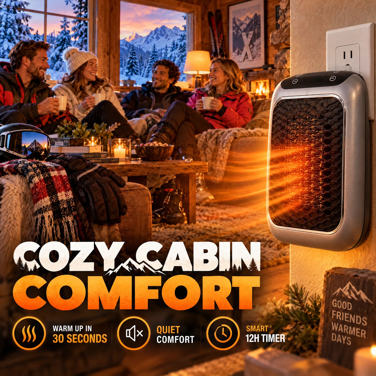 🎁Plug-In Ceramic Heater with Remote Control & Smart Thermostat