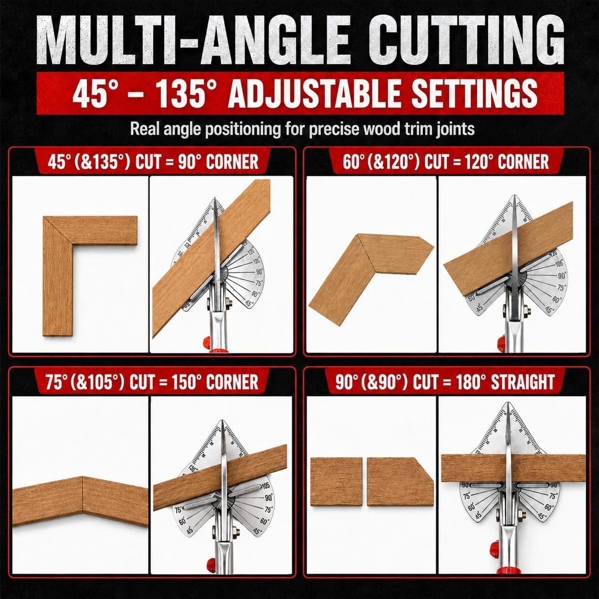 🎁45°–135° Adjustable Miter Shears for Trim & PVC