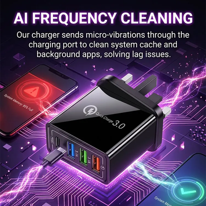 ⚡ 4-Port Quick Charge 3.0 Charger – Power 4 Devices Fast, All from One Outlet