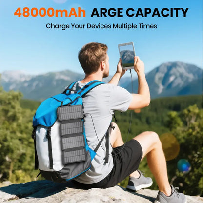 🎁48000mAh Solar Power Bank with Wireless Charging &amp; Built-In Cables